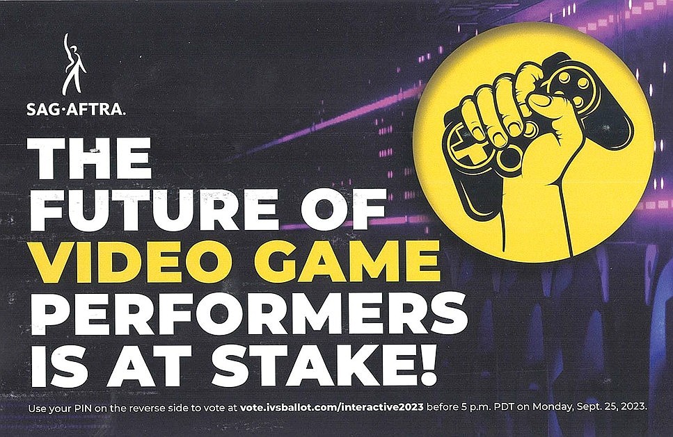 Last week SAG-AFTRA contacted all its active and retired members asking for a strike-authorizing vote for the entire interactive media (video game) industry. Among those contacted: columnist Dick Hubert.