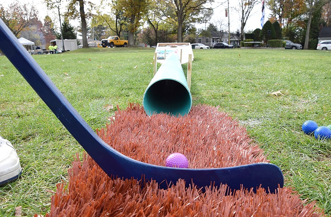 The final hole, a long shot down a pipe onto a “Billy Madison” themed ramp, adds an extra layer of difficulty by making golfers use a hockey stick.