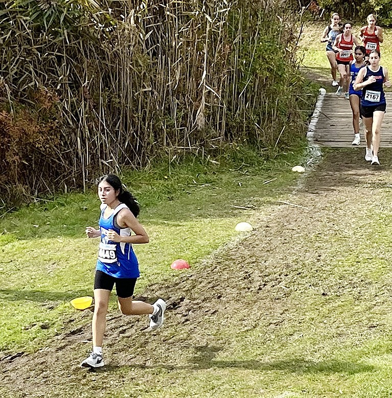 Sophomore Abigail Pesantez led the Lady Rams with a time of 27:05 for the 3.1-mile run at the Hudson Valley Sportsdome in Milton in the Coaches Invitational Westchester County Cross-Country Championships Saturday, Oct. 28.