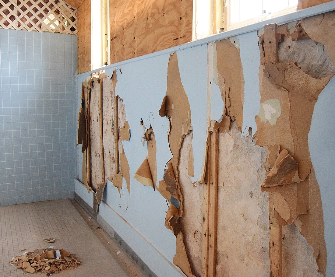 A section of the men’s restroom is currently closed off to visitors to Rye Town Park. The Rye Town Park Commission is looking to completely renovate the interior of the bathhouse as part of a long-term restoration project for the entire building.