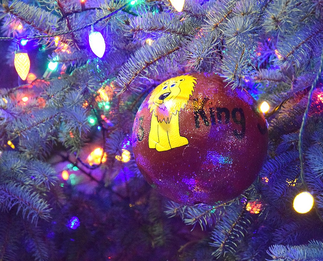 An ornament from King Street School hangs high from one of the evergreen’s branches. With a few orbs created by schools and community groups adorning the tree for the first time this year, a new tradition has been started. “Next year, hopefully, we’ll have a tree full of ornaments from around the community; we’re really excited about that,” said Trustee Joan Grangenois-Thomas.