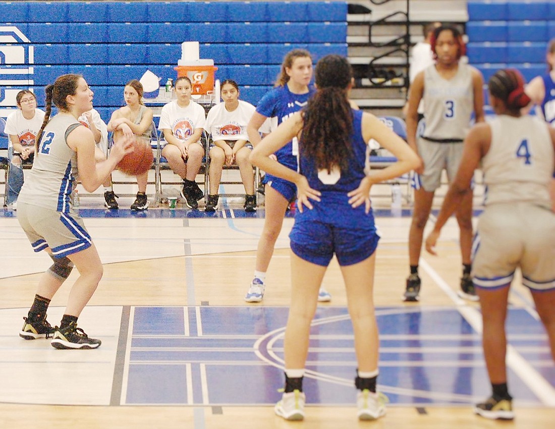 Eighth-grader McKayla McLoughlin shoots a 3-pointer in the second and final game of the Louis Larizza Jr. Memorial Tournament at Port Chester High School on Saturday, Dec. 9 against Haldane. After running away with the first game of the tournament, the Lady Rams lost this game 49-39 to take second place in the tourney.