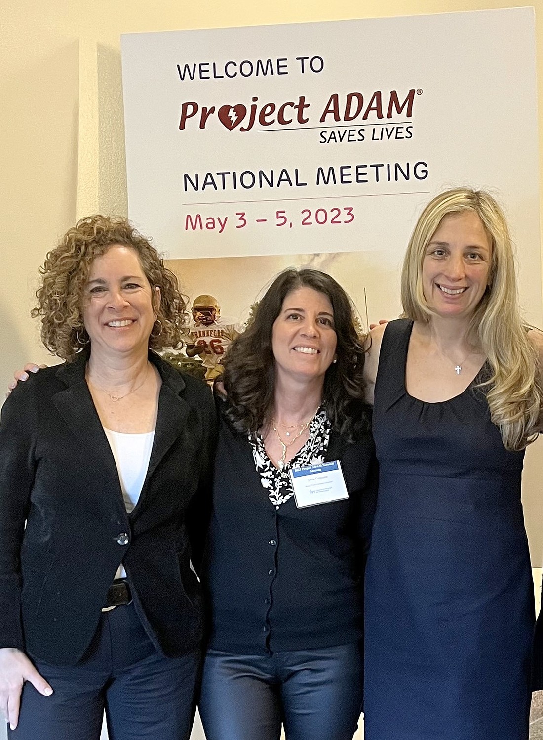 Alice Schoen (left), Dana Colasante and Dr. Christa Miliaresis, a pediatric cardiologist, pose for a photo at the national Project ADAM convention in Philadelphia in May 2023. The Rye Brook women and the Maria Fareri Children’s Hospital are founders and facilitators of first Project ADAM branch in New York, a program that works to ensure school districts are prepared to handle sudden cardiac arrest emergencies.