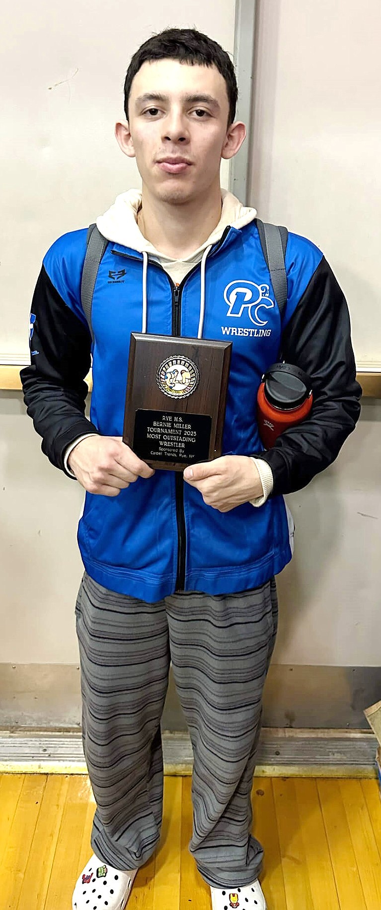 Rams junior lightweight Eduar Polanco, who just missed making the All-Section team last year, was named Port Chester's Most Outstanding Wrestler after going an undefeated 5-0 in Rye's prestigious Bernie Miller Tournament last Saturday (12/9).