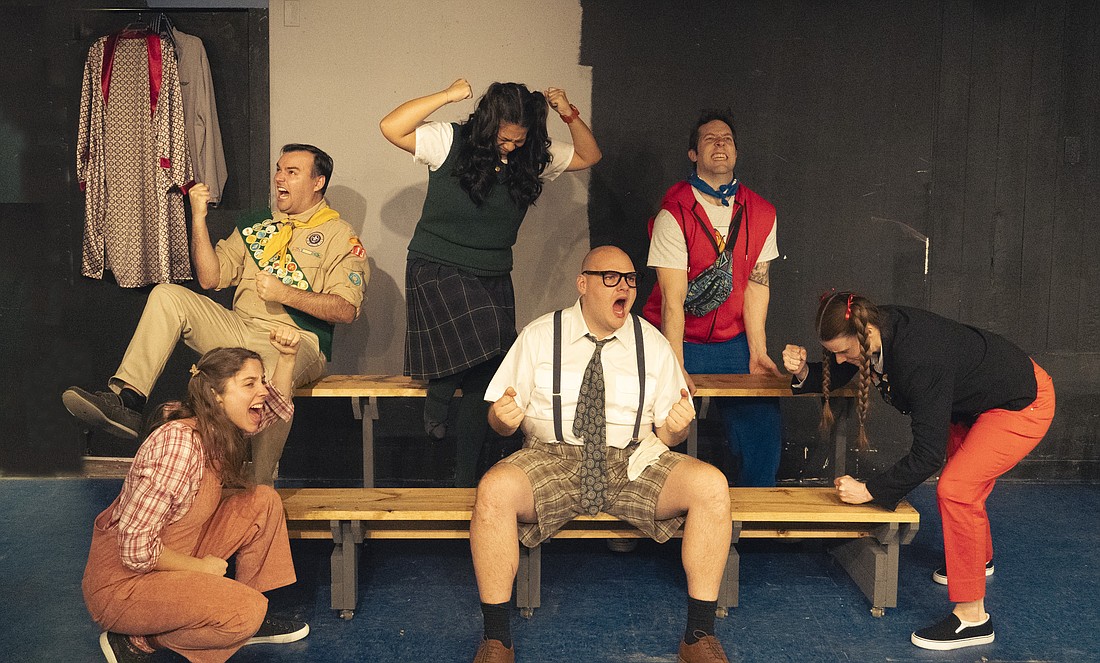 The cast of “The 25th Annual Putnam County Spelling Bee” which will be playing at the Dressing Room Theater of Curtain Call Inc. in Stamford, Conn. Jan. 11-28. See Nearby In-Person Events below for details.