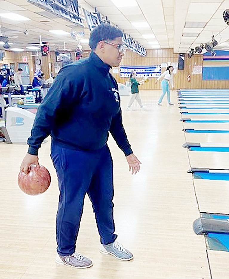 Nazir Demera was the high scorer in the Rams’ first match after winter break last Wednesday (1/3) against Mamaroneck at Bowlerland in the Bronx.