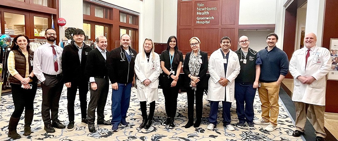 Members of the Greenwich Physicians Outreach Group (from left): Paras Patel, DO; Hyun Park, MD; James Brunetti, DO; Jan Zislis, MD; Maria Pavlis, MD; Nikhita Shrimanker, MD; Ellika Mardh, MD; Miguel Mesarina, DO; Ryan Kelly, DO; Nathan Heller, MD; and Michael Franco, MD. Not pictured: Kunal Desai, MD; Matthew Pearl, MD; Alan Selkin, MD; Michael Canter, MD.