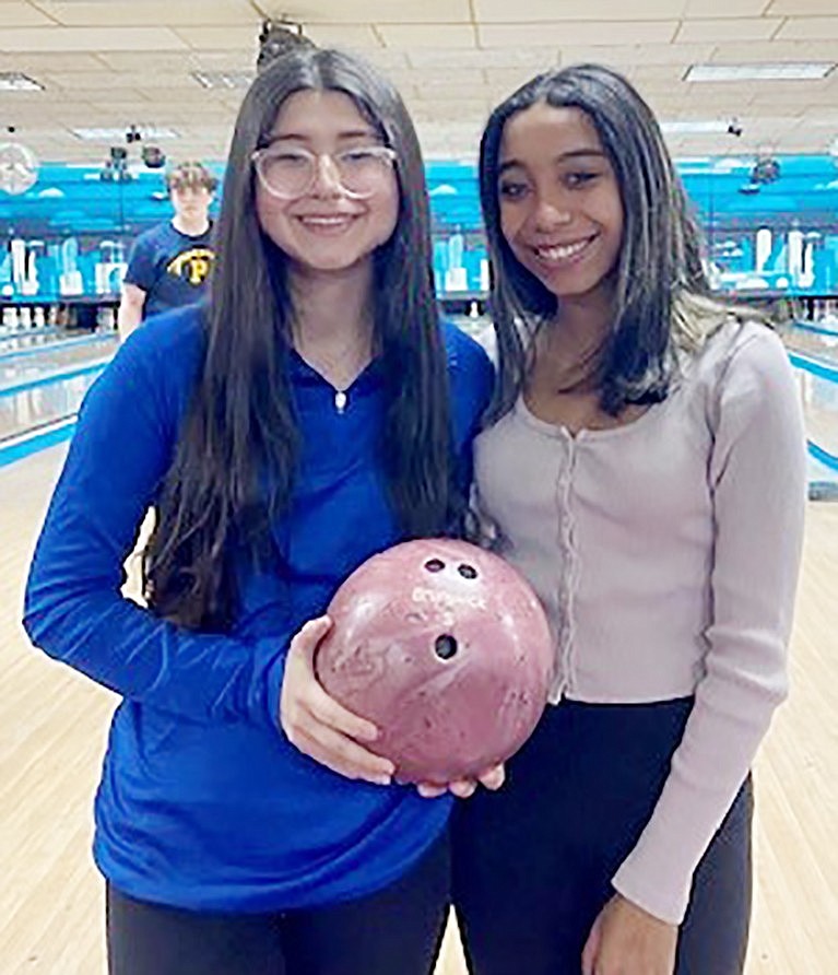 Emily Garcia and Skylar Sams were among the students on the Lady Rams bowling team this year, Garcia having the highest average in their final match against Scarsdale on Jan. 22.