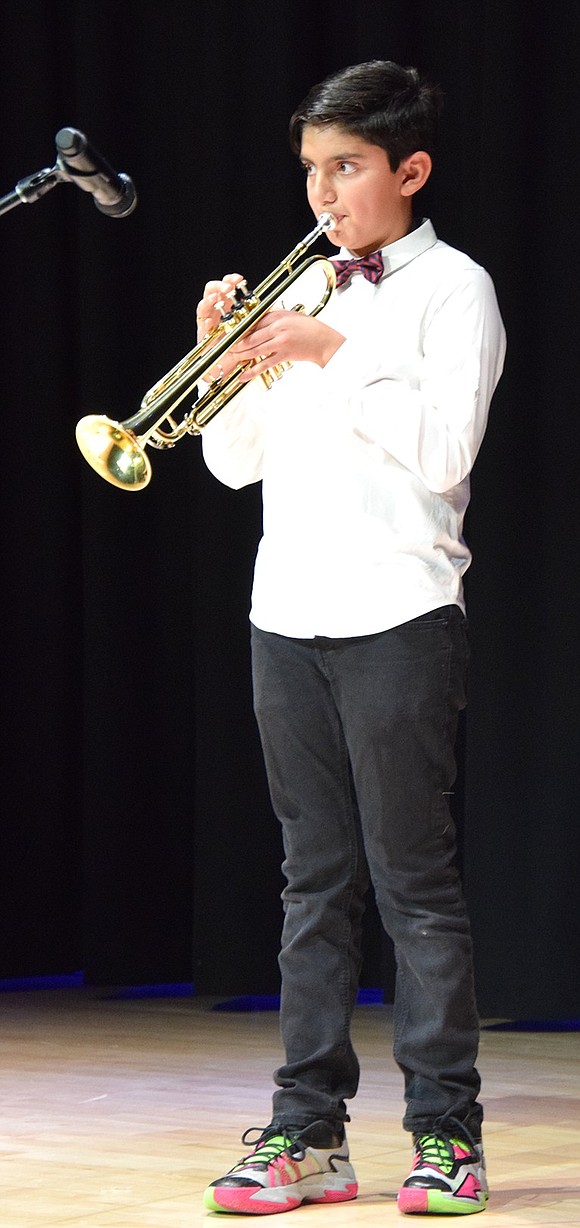 Fourth-grader Vihan Dagar plays a medley of music by composers Antonio Vivaldi and Ludwig van Beethoven.