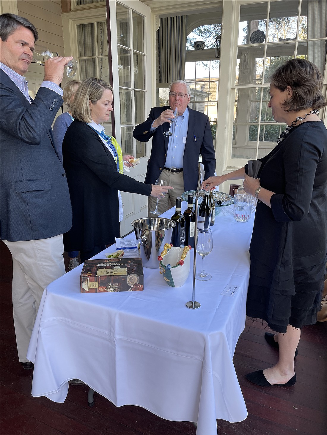 A previous wine tasting at Christ Church Greenwich. This year’s event will take place Fri. Apr. 5. See Nearby In-Person Events below for details.
