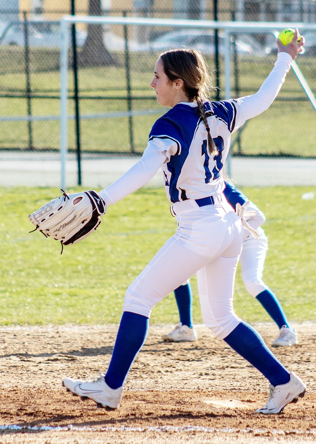 Fiona Lovallo is one of four Lady Rams who have stepped up to pitch this season.