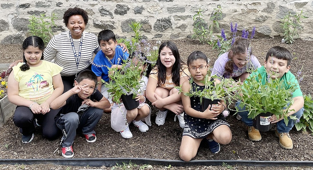 Edison School received a Green Award from the Port Chester Sustainability Committee and Port Chester Beautification Commission for its Memorial Garden.