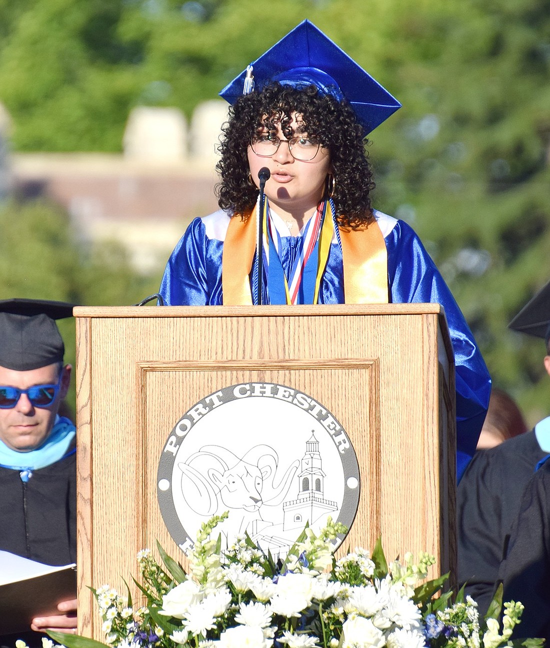 Giving her salutatory address at the Port Chester High School graduation on Thursday, June 27, Damaris Ramirez encourages her peers in the Class of 2024 to embrace the future without fear of failure.