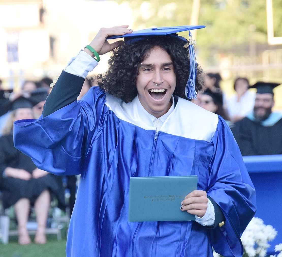 Can you tell Ian Orellana is pumped? Balancing his bright blue cap on his curly head of hair, he bursts into laughter after getting to stride across the football field.