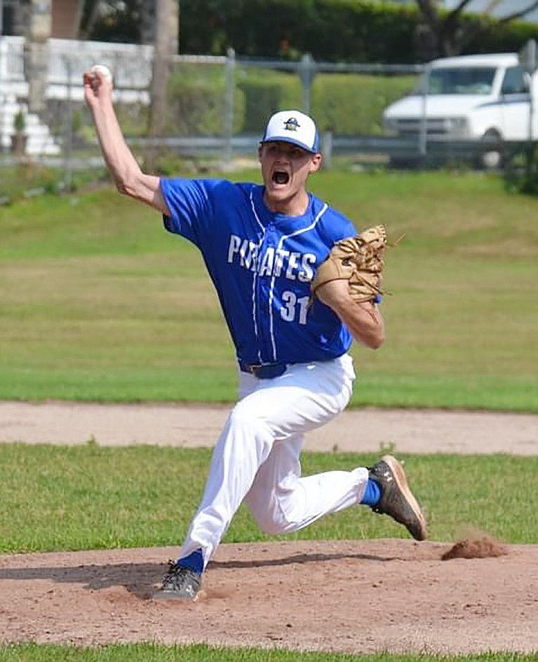 An animated Jimmy Horvath starts his first game as a pitcher since high school and lasts two innings before tiring in the 20U Port Chester Pirates’ 6-1 loss to the Connecticut Flamingos.