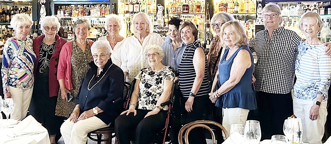 On Monday, July 15, some of the "girls" from the Port Chester High School Class of 1961 had a lovely lunch at Sergios's Saw Pit in Port Chester. In attendance, from left, were Betty Brown Federici, Karin Kunstler Goldman, Sandy Kellerman Oringel, Patti Fasano Rinello, Sue Cohen Tansey, Joni Spitz Roberts, Kathy Sullivan Vita, Penny Pennella Schetzel, Eva Polizio Gilarde, Sadie Santora Bauerlein, Pat Turner Ciancuillo, Judy Doyle Byrne and Sandy Gardiner Berlingo. A great time was had by all!