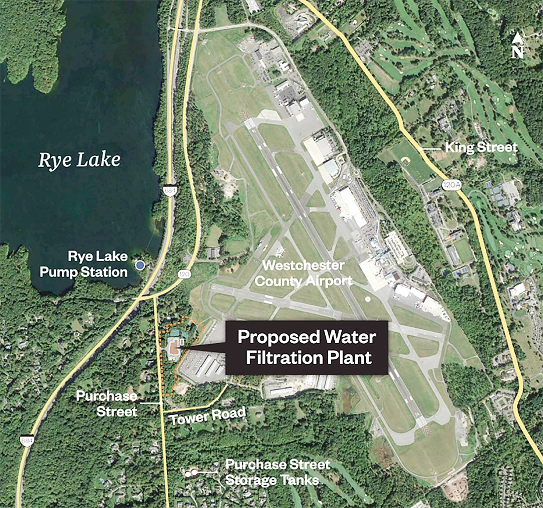 This schematic from Westchester Joint Water Works (WJWW) that cited the hoped for location of the court-ordered filtration plant is now the final location, with a projected start of construction in mid-2025.