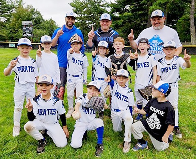 The PCYBL 9U Pirates team playing in the fall Greater Hudson Valley Baseball League. Coaches in the back row are, from left, Rich Ramos, Frank Nunziato and David Furcayg. Players in the middle row, from left, are Nicholas Testerman, Levi Perzinger, Daniel Villa, David Horwitz, Chase Steers, Logan McLaughlin, Vincent Nunziato. Front row, from left: Matteo Furcayg, Luke Varbero, Ryan Ramos and Dominick Nunziato (bat boy).