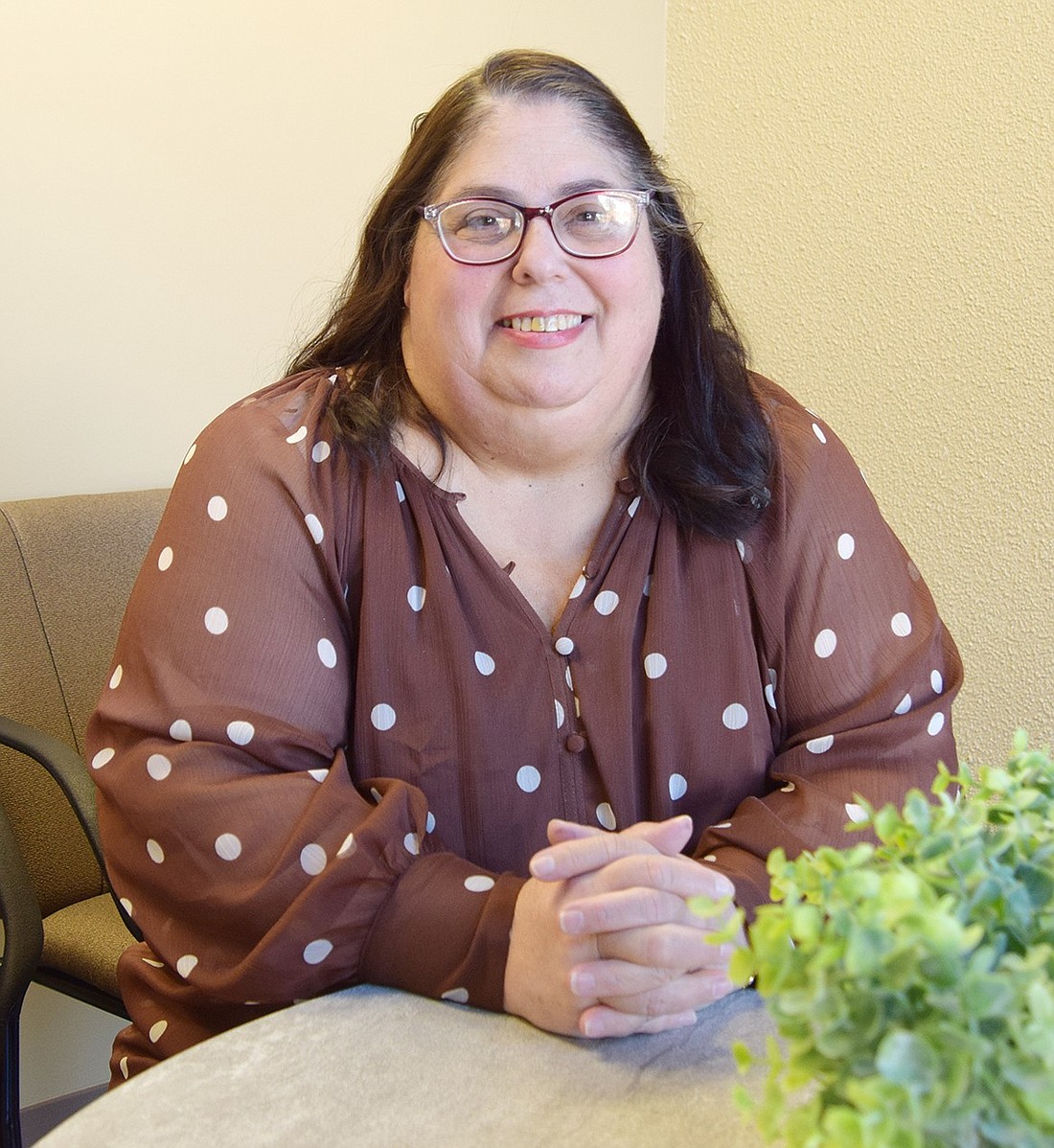 Newly appointed Town of Rye Receiver of Taxes Carla Pugliese sits for a photo in the Town offices at 222 Grace Church St. on Wednesday, Oct. 30. The Port Chester resident was appointed following Nick Mecca’s retirement.