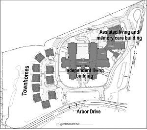 Site plan showing the approved configuration of the buildings on the 900 King St. site.
Perkins Eastman