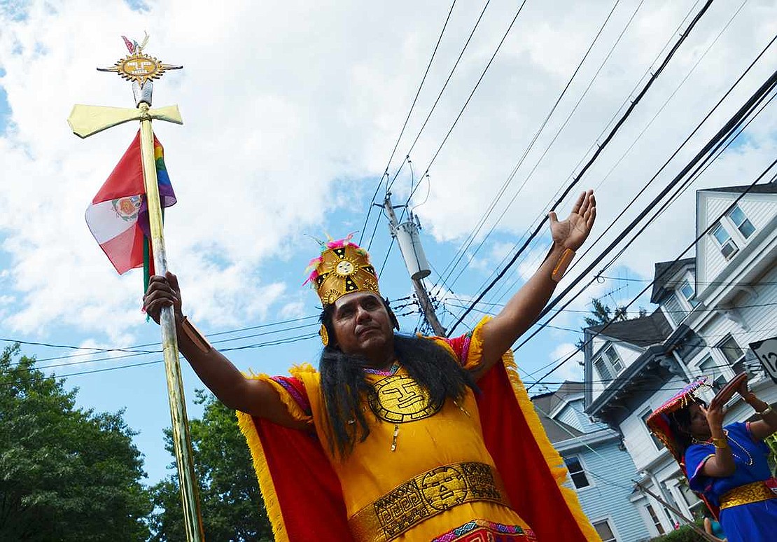 Hundreds of spectators lined Westchester Avenue on Sunday, Aug. 24 to see the third annual Bolivian Parade. The entertainment continued, turning into a festival at St. Peter's Episcopal Church on Smith Street afterwards.  