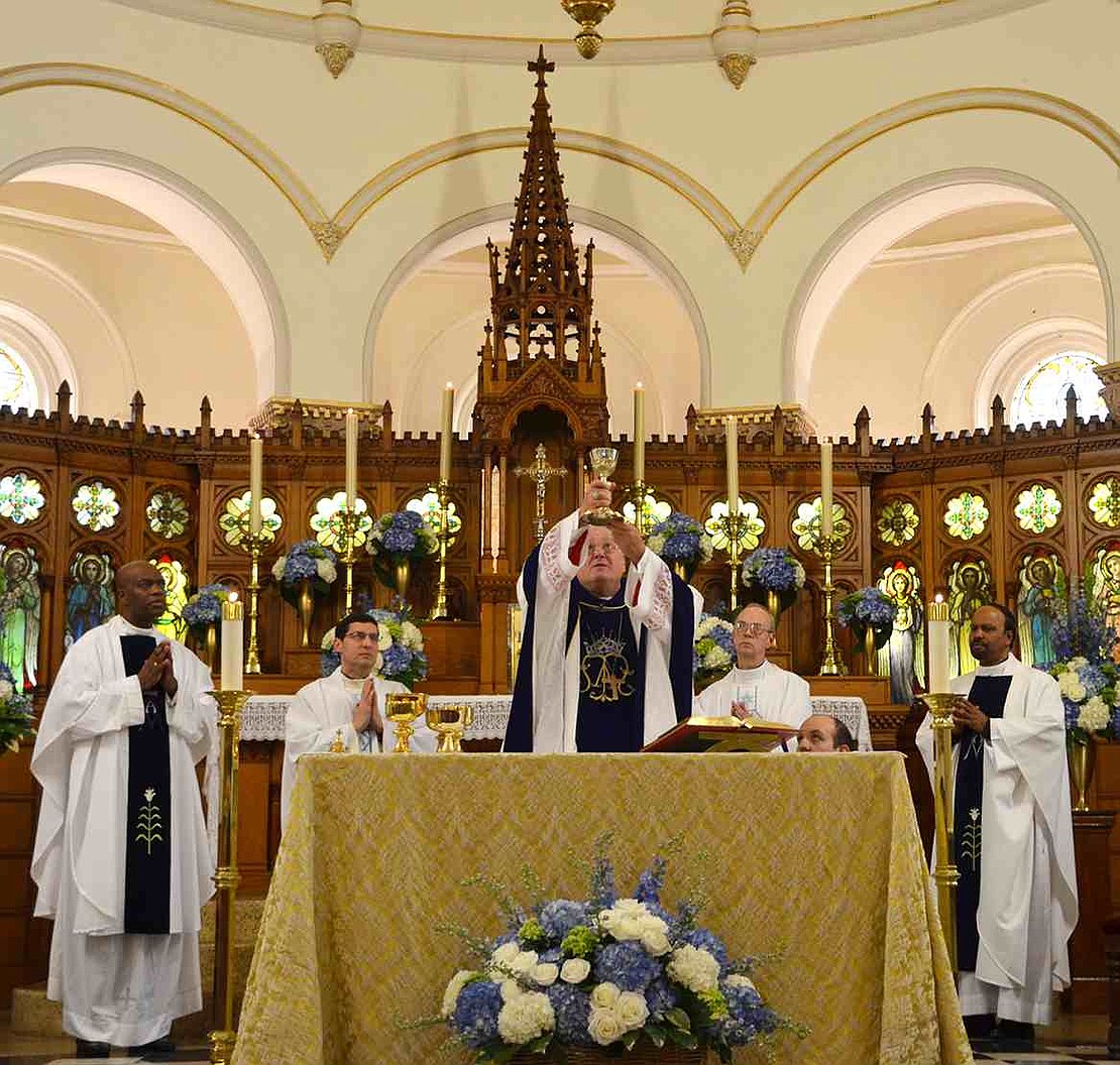 Cardinal Timothy Dolan, the archbishop of New York, celebrated Mass at the Church of Our Lady of Mercy on Westchester Avenue on Sunday, Sept. 21 in honor of the congregation's 160th anniversary. 