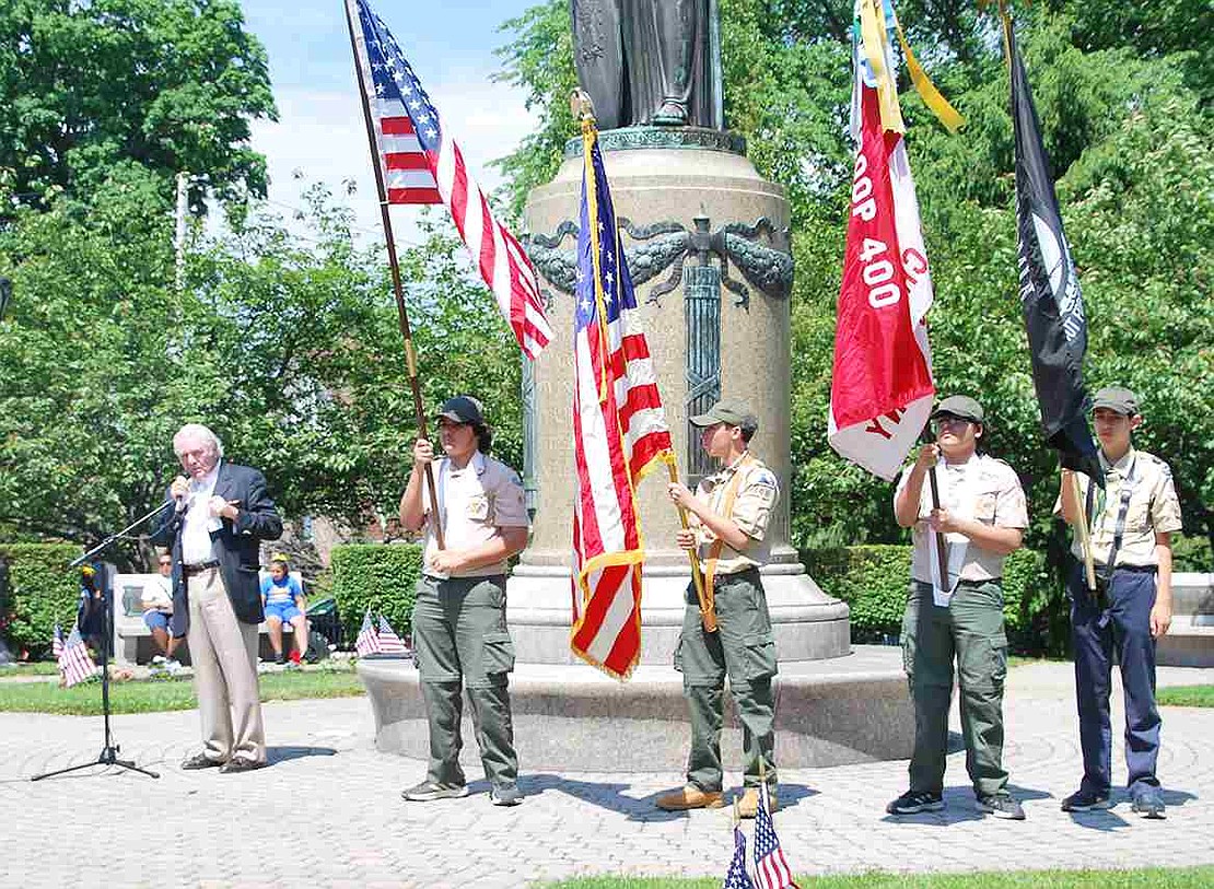 A ceremony at Veterans' Memorial Park on Monday, May 25. 