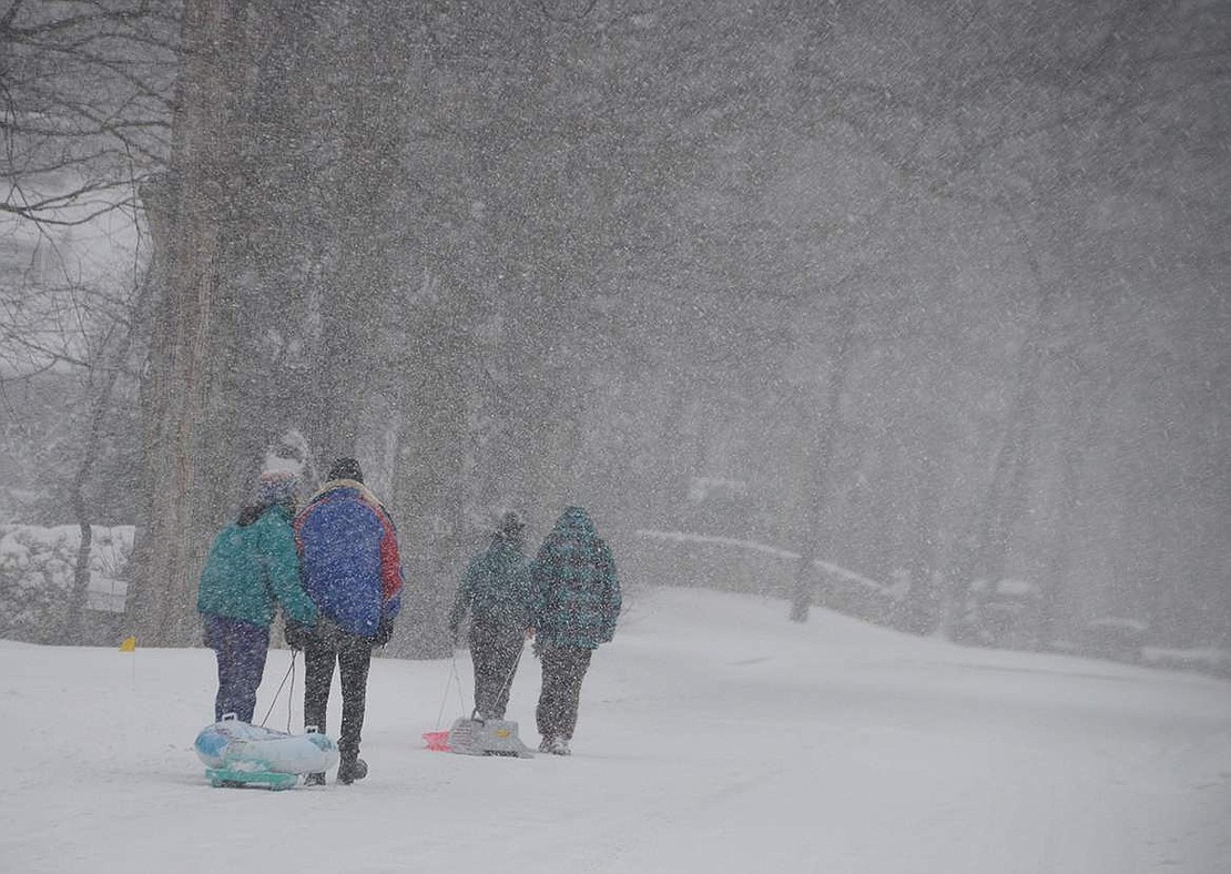 The first snowstorm of the season on Saturday, Jan. 23 dropped at least a foot of snow in Port Chester and Rye Brook. 