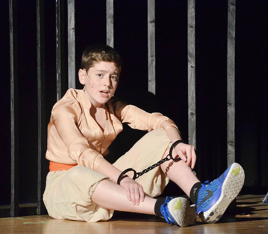  Poor, poor Joseph, played by Wyatt Steinthal, sits in jail in Egypt.