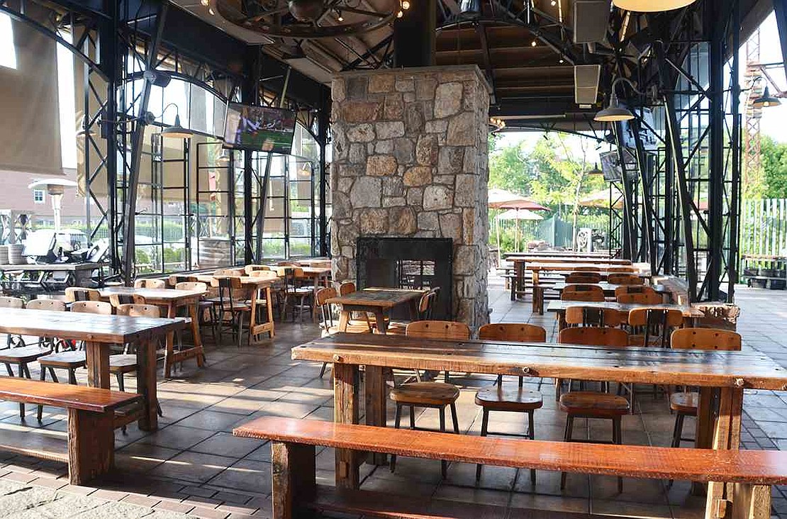  The custom-built pavilion at Port Chester Hall & Beer Garden which is currently open to the elements