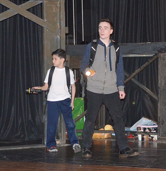 <p class="Picture">In the opening scene, Theo and Pippin, played by Dylan Ramos and Liam Herbert, go searching for adventure.&nbsp;</p>