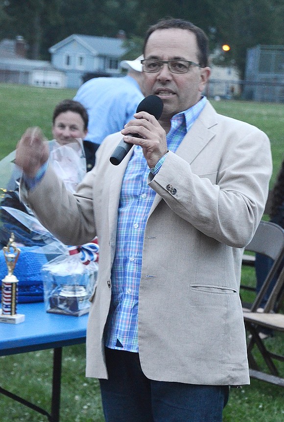 <p class="Picture">Port Chester Mayor Dennis Pilla speaks about America&rsquo;s independence.</p>