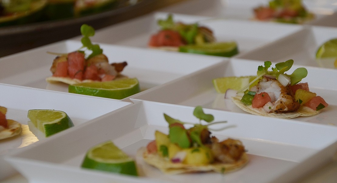 <p class="Picture" style="text-align: left;">Despite not being part of the competition, Atria Rye Brook residents also sampled a watermelon and fish dish, garnished with lime and served on a mini tortilla.&nbsp;</p>