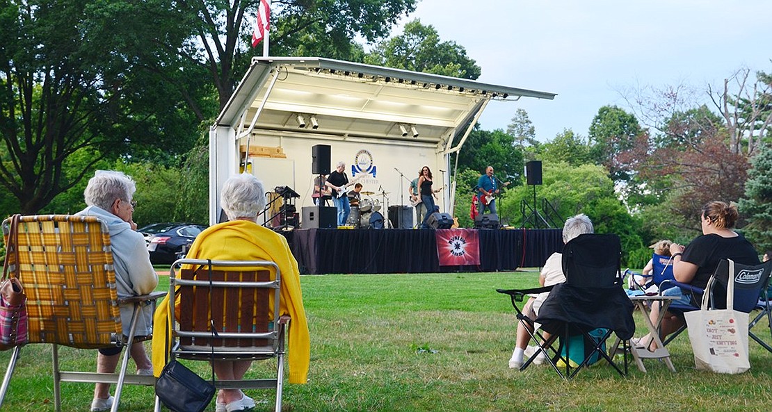 <p class="Picture">Rye Brook and Port Chester residents pulled out their lawn chairs and picnic blankets for seating to enjoy the band Avalon Rose in Lyon Park on Friday, Aug. 5 as one offering in the Port Chester Recreation Department&rsquo;s Summer Concert Series.</p>