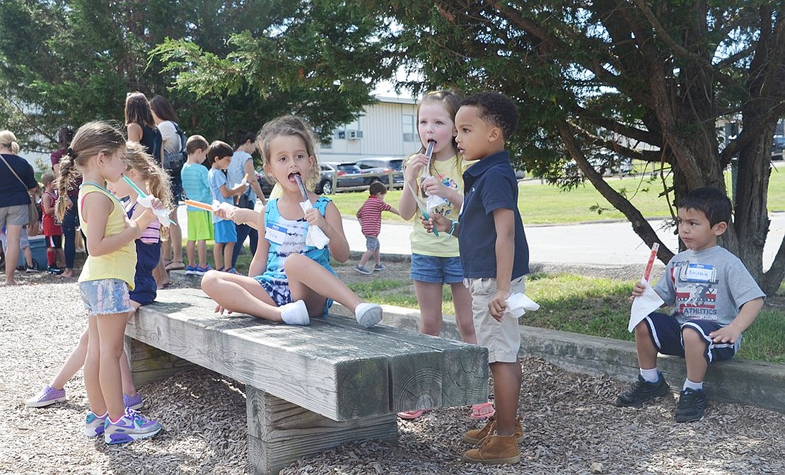 <p class="Picture">The kids quickly make friends when they are allowed to play on the playground and eat ice pops.&nbsp;</p>