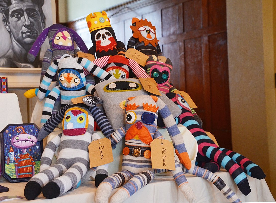 <p class="Picture">Port Chester artist Paul Rively brought back a favorite from last year&rsquo;s show: his colorful sock creatures. The creations are made from socks, felt, stuffing and buttons.&nbsp;</p>