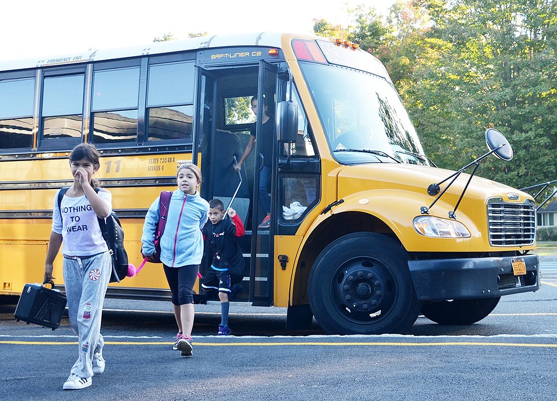 <p class="Picture">Buses were still running but fairly empty because nearly a quarter of Ridge Street School&rsquo;s 630 students walked to school. The student population was found on Niche.&nbsp;</p>