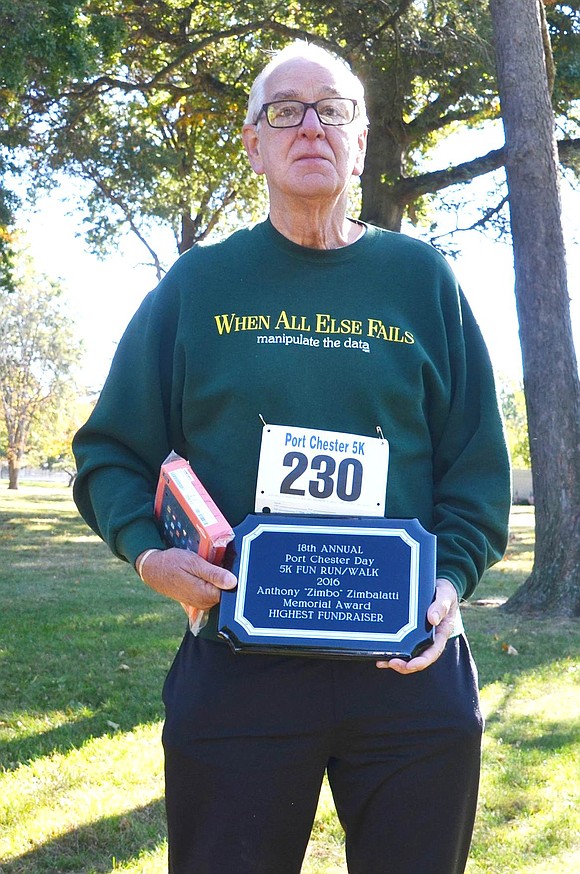 <p class="Picture">Port Chester resident Tom Eich won a Kindle Fire and plaque for raising the most money as a Port Chester Fun Run/Walk participant. All proceeds went towards Port Chester/Rye Brook ARC &ndash; Supporting Special Needs. An estimated $1,100 was raised during the event.&nbsp;</p>