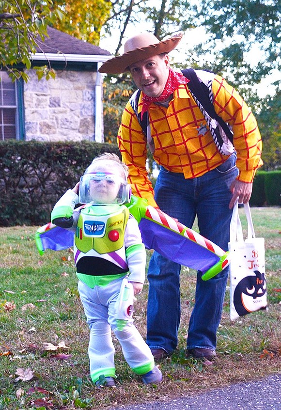 <p class="Picture"><span style="font-family: Arial;">Father and son duo Chris and 2-year-old Noah Carucci of Greenwich stole the show with their Buzz Lightyear and Woody costumes from &ldquo;Toy Story"&nbsp;during the Port Chester Recreation Department&rsquo;s annual Halloween in Lyon Park event on Wednesday, Oct. 26. Photo story by Casey Watts</span></p>