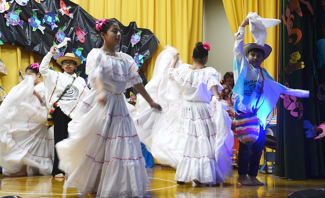 Fifth graders danced to&nbsp;"El Gallito Sinoloa," a Mexican song.&nbsp;