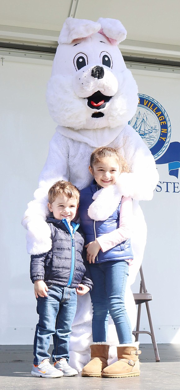 <p class="Picture">Luke Petriello, 3, and his sister Juliet, 6, of Fairview Avenue pose with the Easter Bunny at the Easter in the Park event at Lyon Park on Saturday, Apr. 8. It was sponsored by the Port Chester Recreation Department.</p> <p class="Right">Joseph DeCarlo|Westmore News</p>