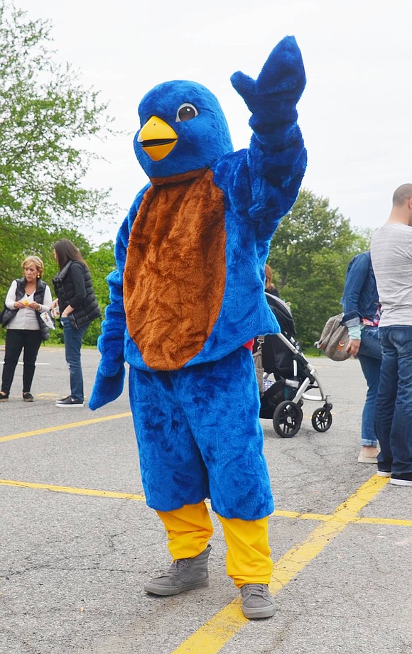 Ridge Street’s mascot spreads school spirit. 