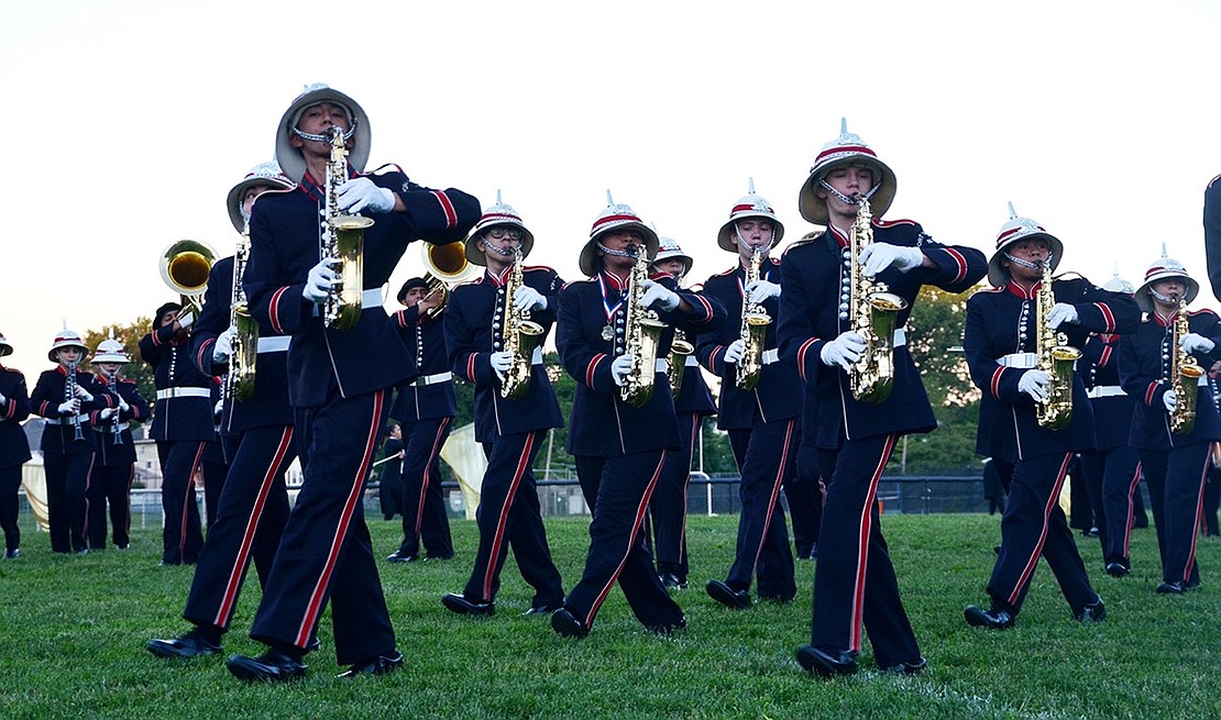 Port Chester High School saxophonists strut their stuff.