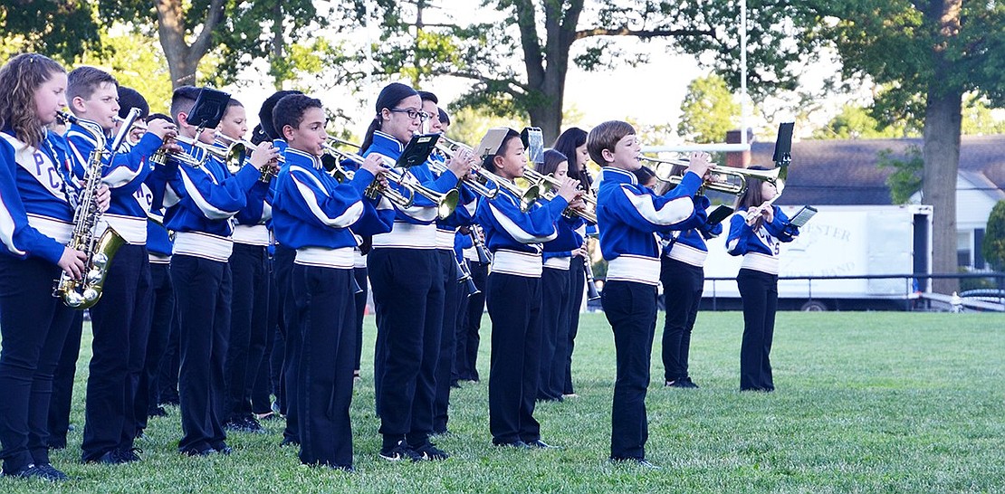 The Port Chester Middle School sixth and seventh grade band shows off what they learned during the past year. 