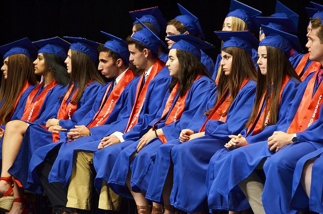 The Blind Brook line-up was not short of speeches and the graduates soaked in every last word. 