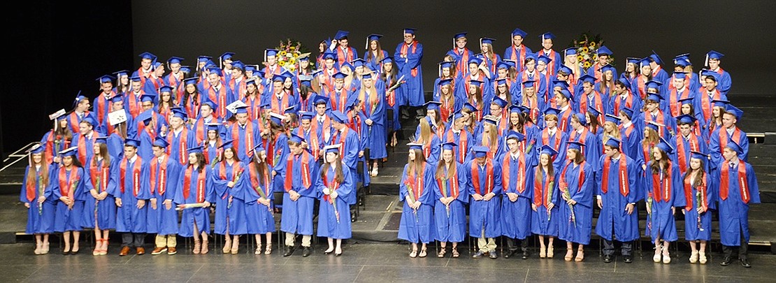 The Class of 2017 stands together one last time as Blind Brook High School seniors. 