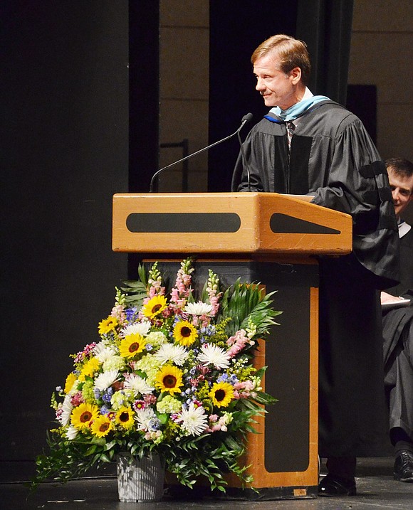 Superintendent Dr. Jonathan Ross addresses the audience. 