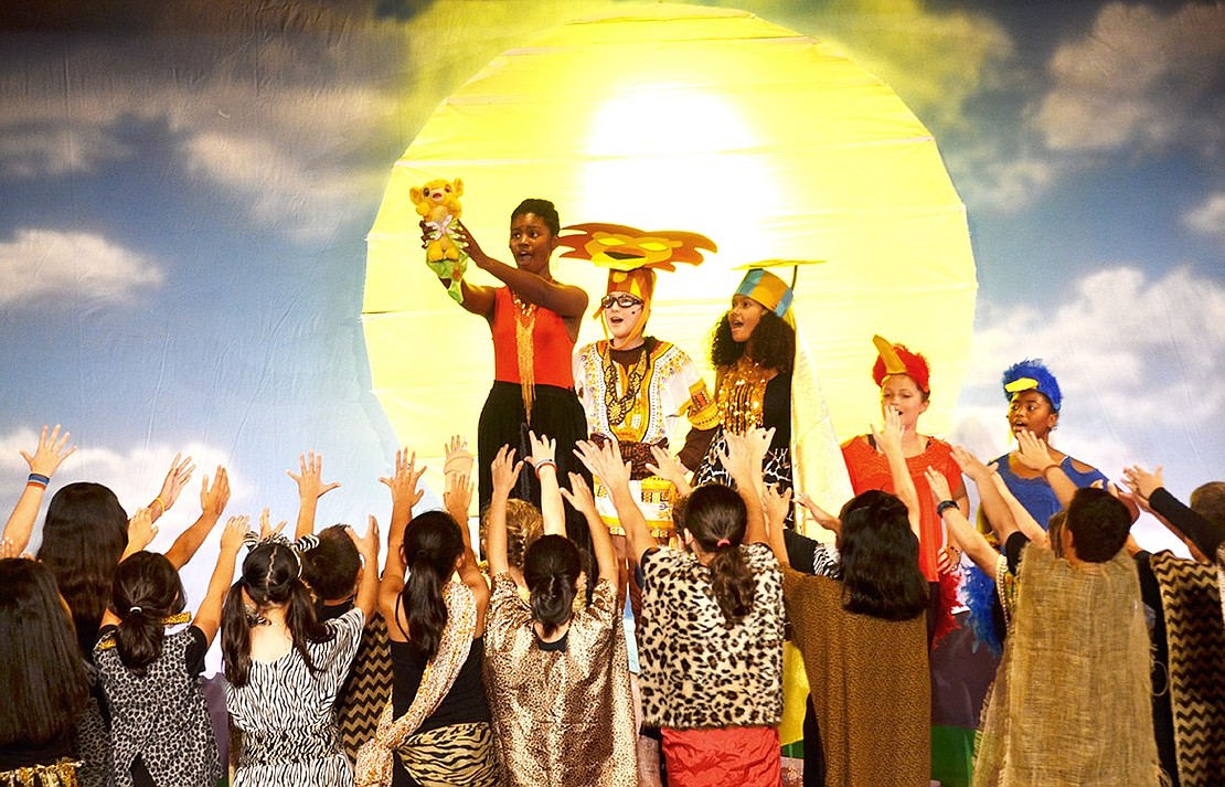 It’s the circle of life and it moves us all! Rafiki, played by Port Chester’s Sanai Ash, presents Simba to the animals of the Pride Lands. The Port Chester Council for the Arts/Port Chester Recreation Department presents “The Lion King, Jr.,” running Friday, July 28 and Saturday, July 29 at 7:30 p.m. at the School of the Holy Child, 2225 Westchester Ave., Rye. Tickets are $15 for adults and $12 for seniors and children under 12.