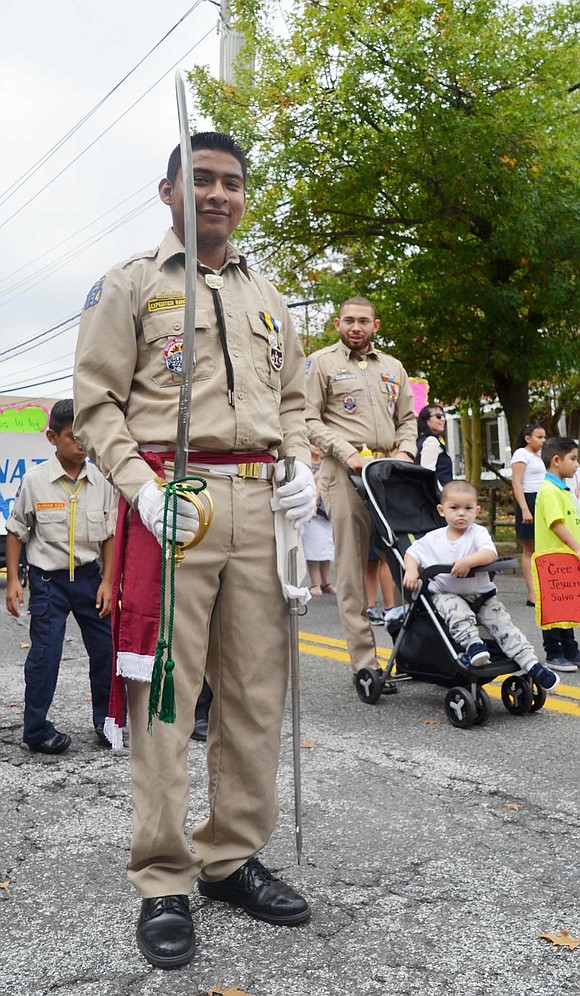 Gerson Dellarosa of Port Chester representing Second Iglesia Pentecostal on Poningo Street stands with his sword at the ready. 