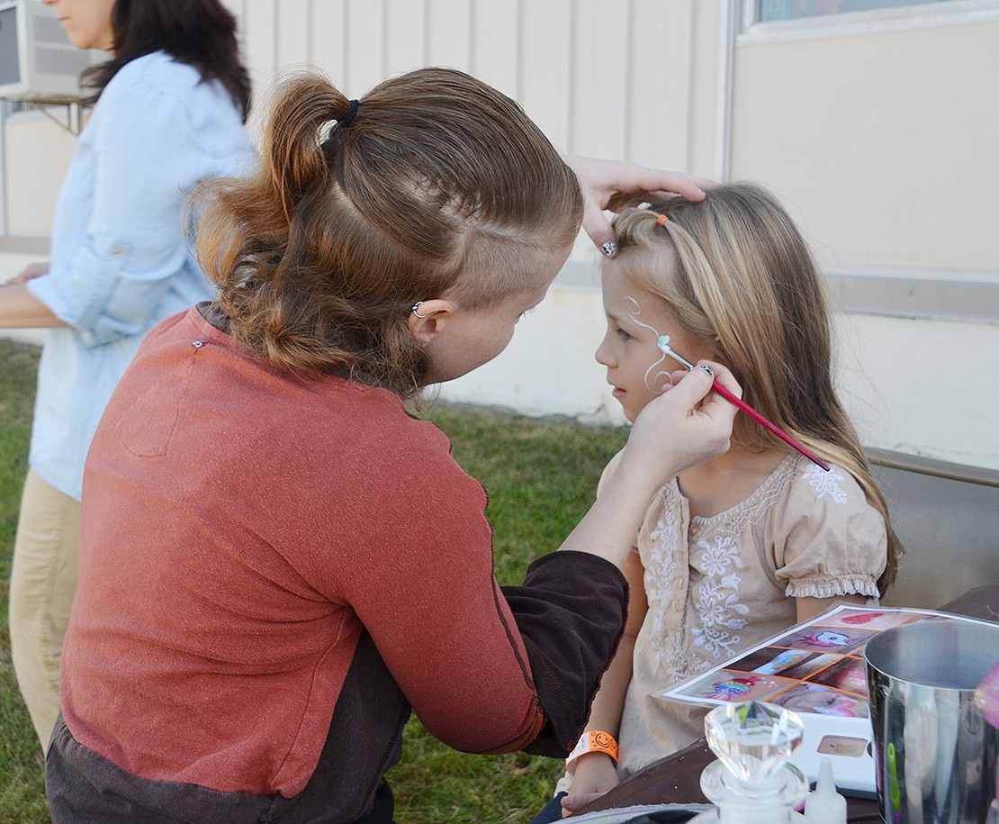 Ridge Street School kindergartner Marina Kean preferred a floral design to something spooky.